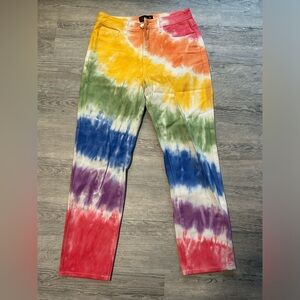 Rainbow tiedye Dollskill Delia’s pants
